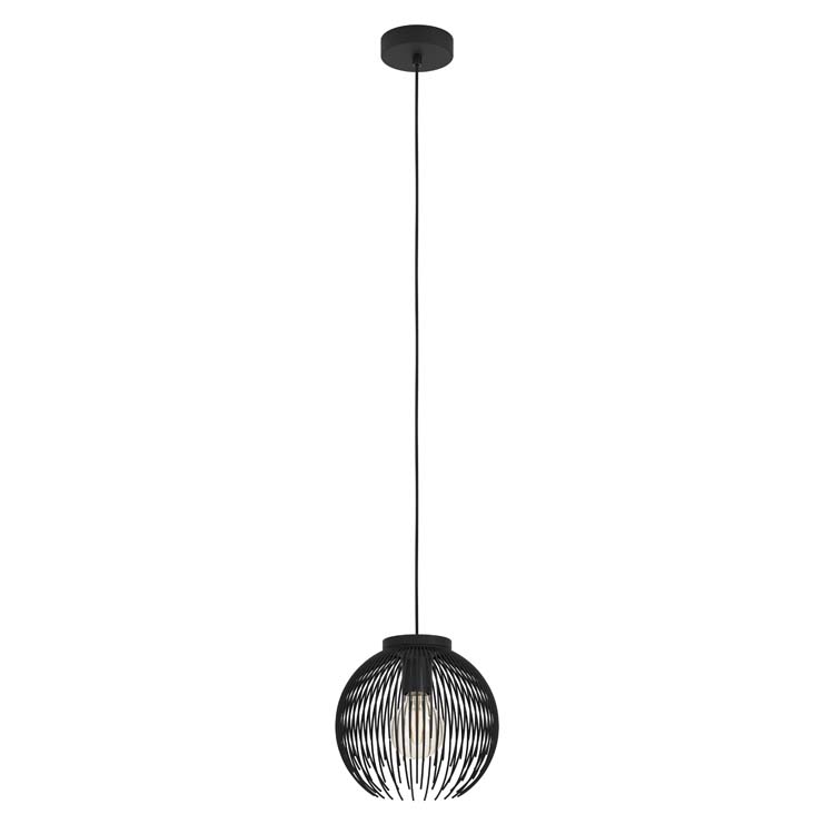 Hanglamp mat zwart staal Ø 23,5 cm E27