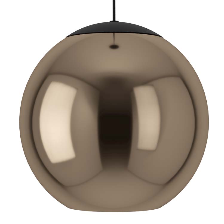 Lampe suspendue 3 boules noir-cuivre E27 125 cm