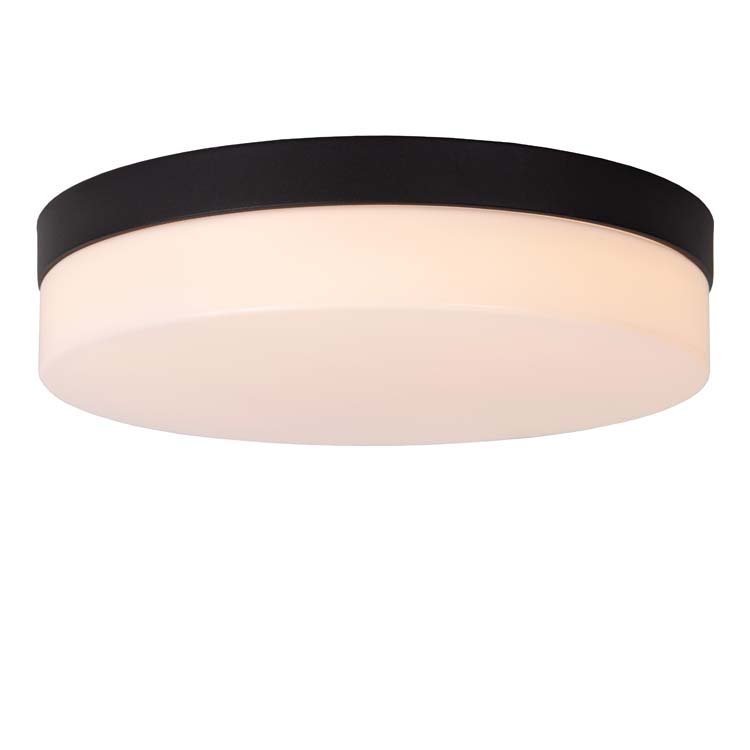 BISKIT - Plafonnière Badkamer - Ø 28 cm - LED - 1x18W 2700K - IP44 - Zwart