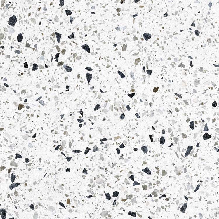 Carrelage Terrazzo minimal white-grey 60 x 60 cm