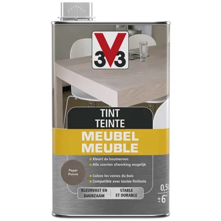 V33 teinte meuble déco poivre mat 0,5l