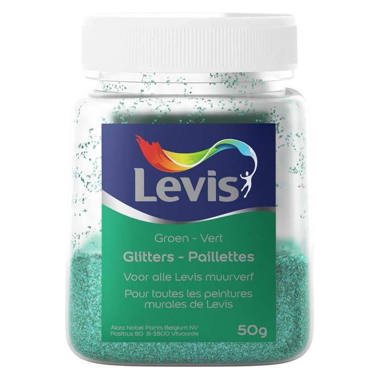 Levis glitters voor muurverf 50gr groen