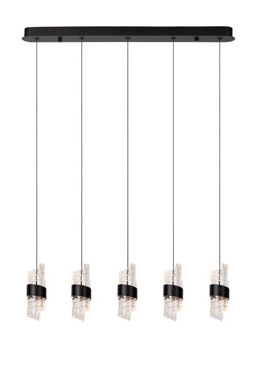 Lucide KLIGANDE - Hanglamp - LED Dimb. - 5x7,8W 2700K - Zwart