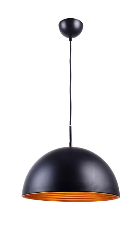 Suspension acier noir/or E27 H 120cm