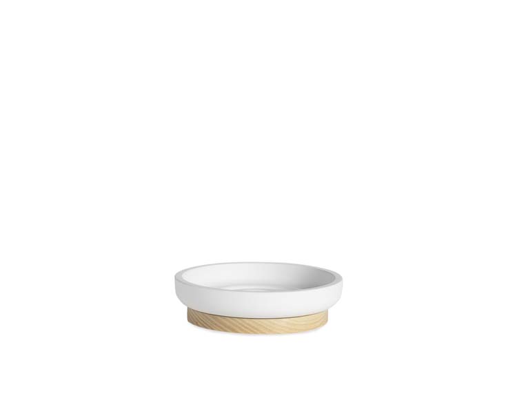 Porte-savon blanc/frêne 11,5 x 3 cm