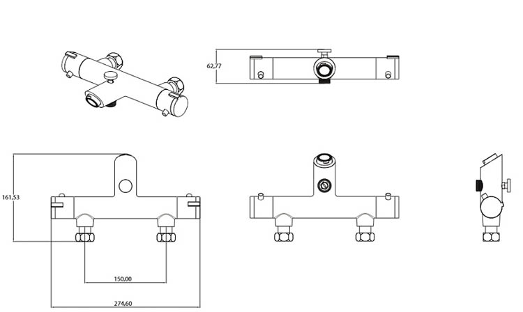 Badkraan thermostatisch Levi chroom