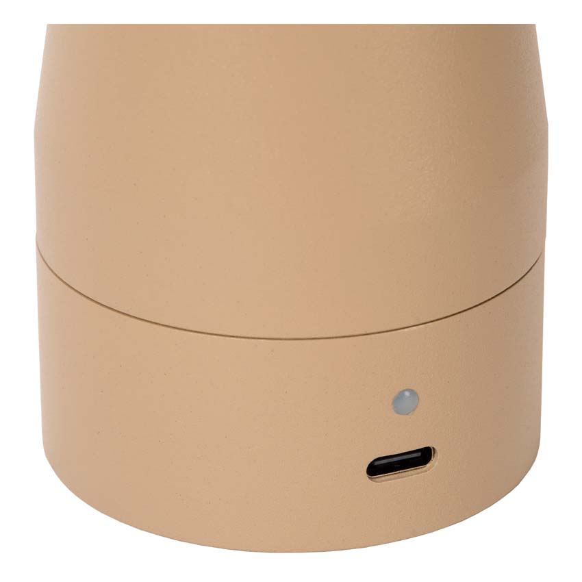 Lucide IPSOS - Lampe de table Rechargeable - Batterie/Piles - LED Dim to warm - 1x3W 3000K/3200K - Taupe