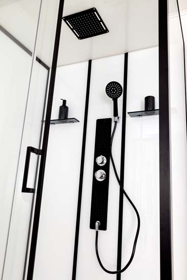 Cabine de douche Penny thermostatique noir/blanc gauche