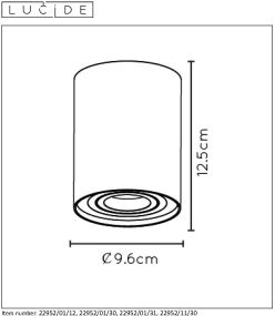 TUBE - Spot plafond - Ø 9,6 cm - 1xGU10 - Noir