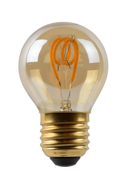Lucide LED Bulb - Filament lamp - Ø 4,5 cm - Dimb - E27 - 1x3W - Amber