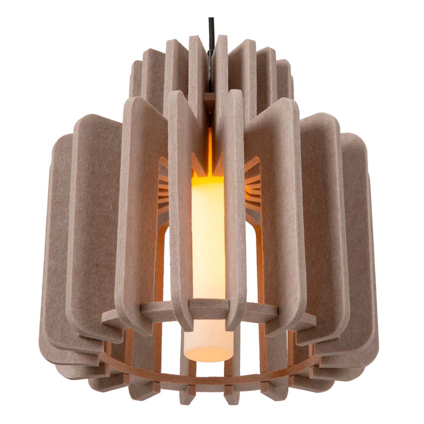 Lucide ROLLO - Hanglamp - 1xE27 - Taupe