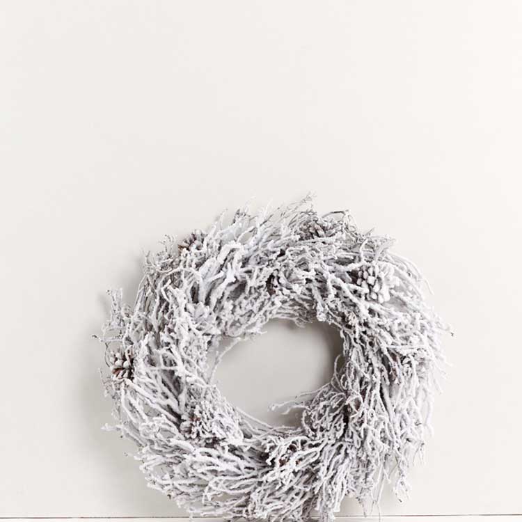 Kerstkrans Ysland wit 40x10 cm