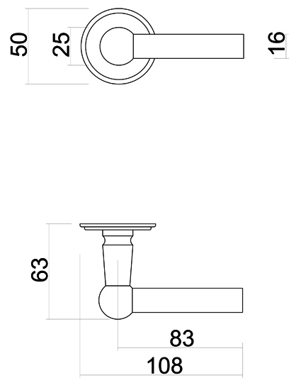 Deurklink old silver Grado 11cm