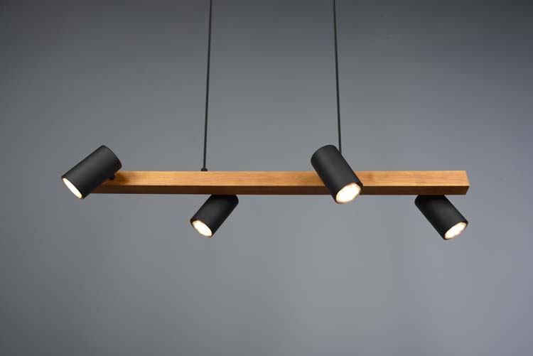 Suspension Marlie Noir/Bois 4xGU10