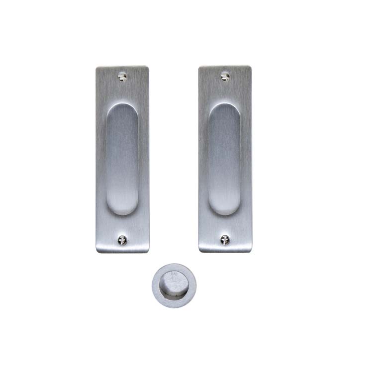 Coquille de porte altamura ovale  carré chrome brossé par set