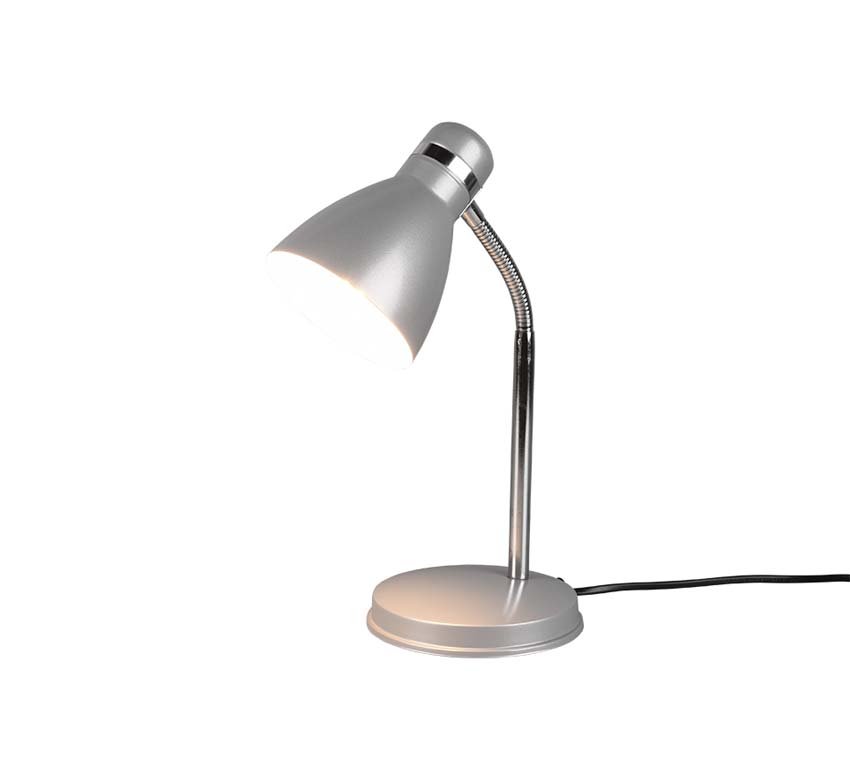 Lampe de bureau - gris - E27 - sans ampoule - Ø 14,5 cm - hauteur 33 cm