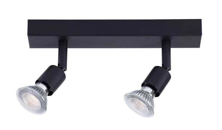 Plafonnier LED zwart GU10 2X4.2W dimbaar