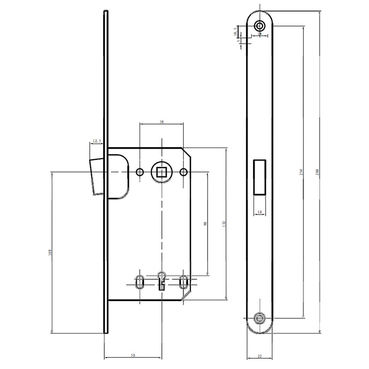 Magnetisch slot zwart invisible flat + baardsleutel