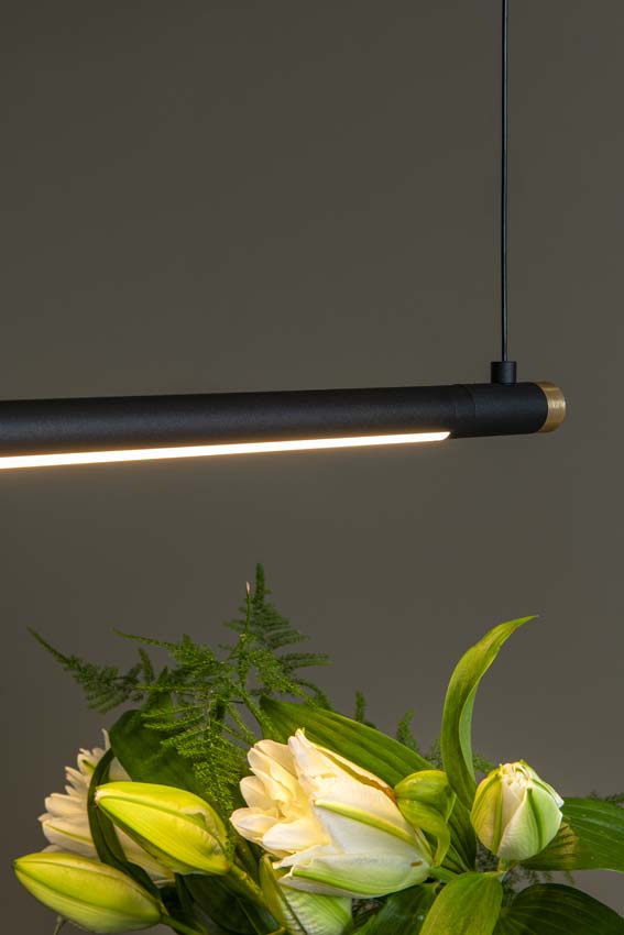 Lucide Premium MARNIK - Hanglamp - Ø 2,5 cm - LED Dimb. - CCT - 1x22W 2700K/4000K - Handbewegingssensor - Zwart