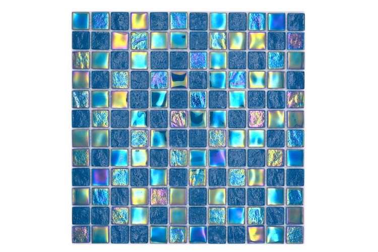 Mosaïque verre perle bleue 30,4 x 30,4 cm