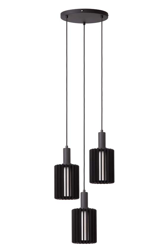 Lucide LAMBRES - Hanglamp - 3xE27 - Zwart