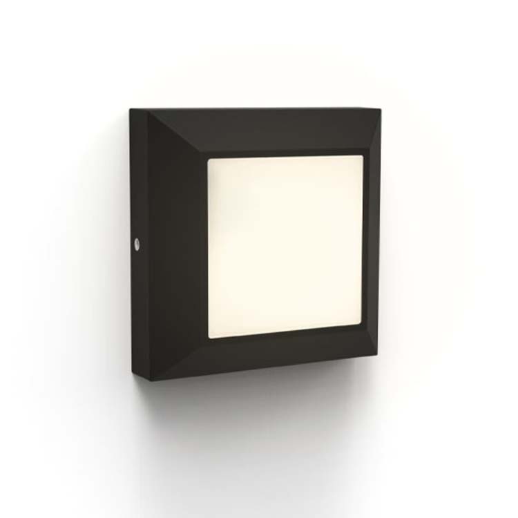 Buitenwandlamp vierkant LED mat zwart 3000K 200LM 4.5W