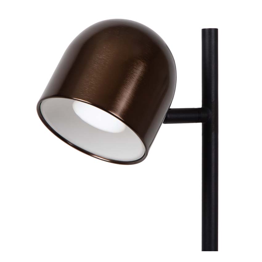 Lucide SKANSKA RECH - Lampadaire Rechargeable Intérieur/Extérieur - Batterie/Piles - Ø 23 cm - LED Dim. - CCT - 1x3W 3000K/6000K - IP44 - Café