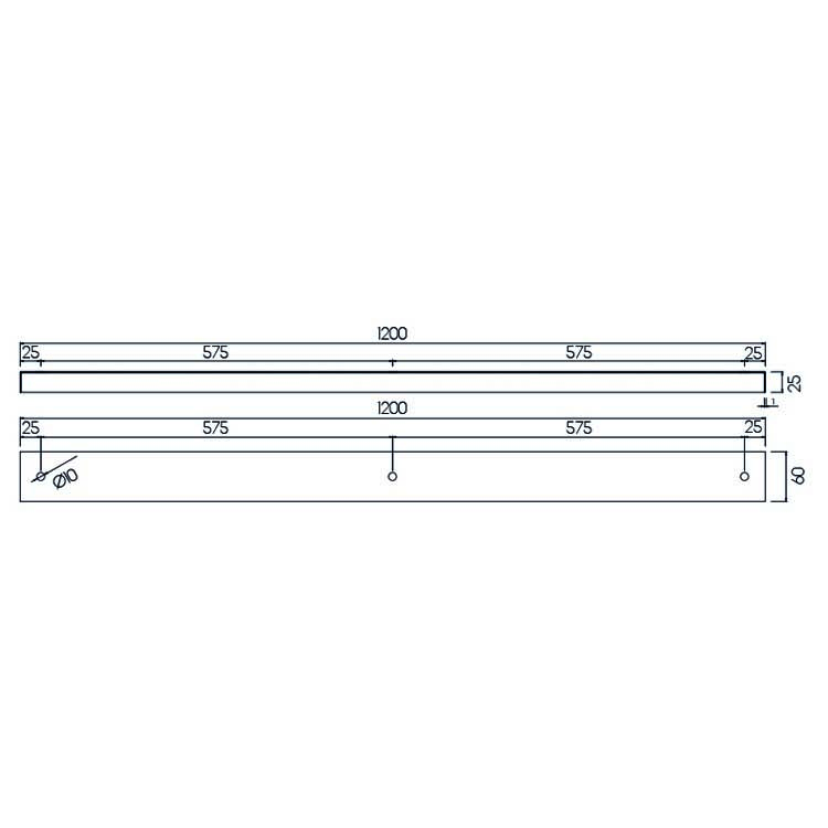 Losse opbouw 120CM zwart 3X basis voor pendel