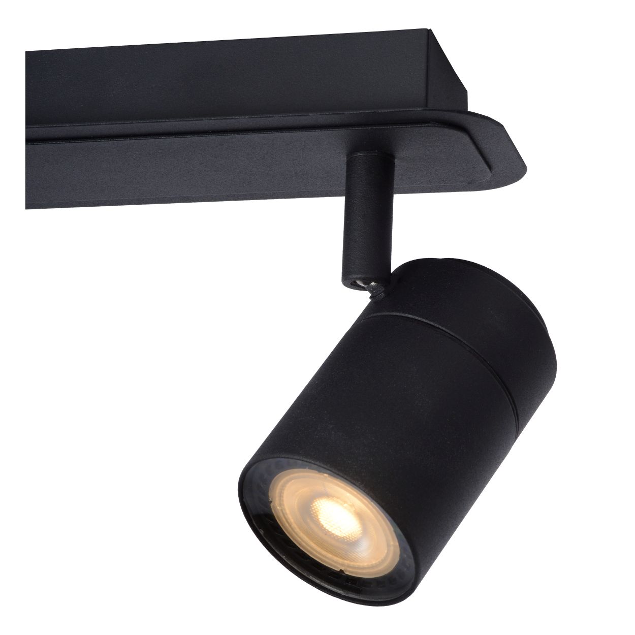 LENNERT - Spot plafond Salle de bains - LED Dim. - GU10 - 2x5W 3000K - IP44 - Noir