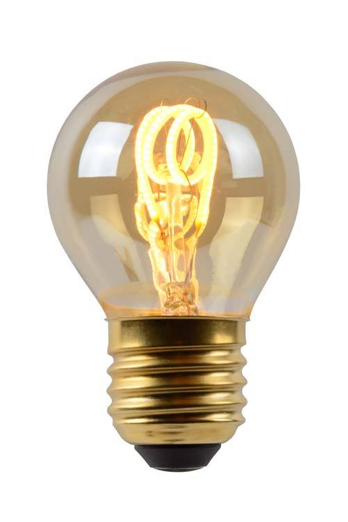 Lucide LED Bulb - Filament lamp - Ø 4,5 cm - Dimb - E27 - 1x3W - Amber