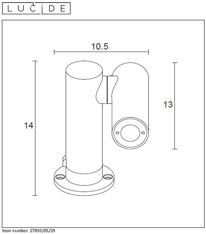 Lucide TATUM - Spot de jardin Extérieur - LED - 1x4,5W 3000K - IP65 - Anthracite