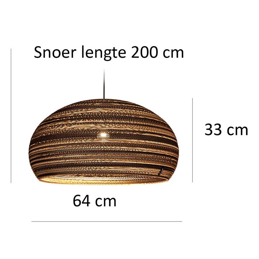 Hanglamp cardboard - Ø 64cm - hoogte 33cm - max 40W