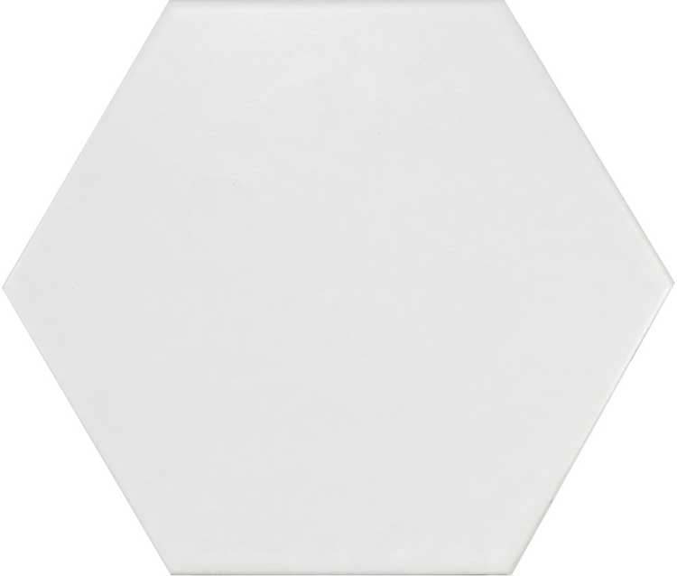 Échantillon carrelage/faïence hexagone blanche