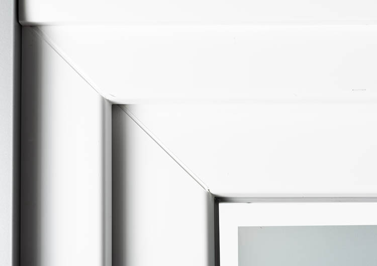 Buitendeur glas - PVC - 3 klare lijnen - Wit - Rechts - 980x2180mm