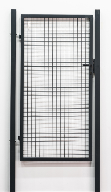 Tuinpoort enkel,grijs,(hxbr)175x100cm,vierkante palen