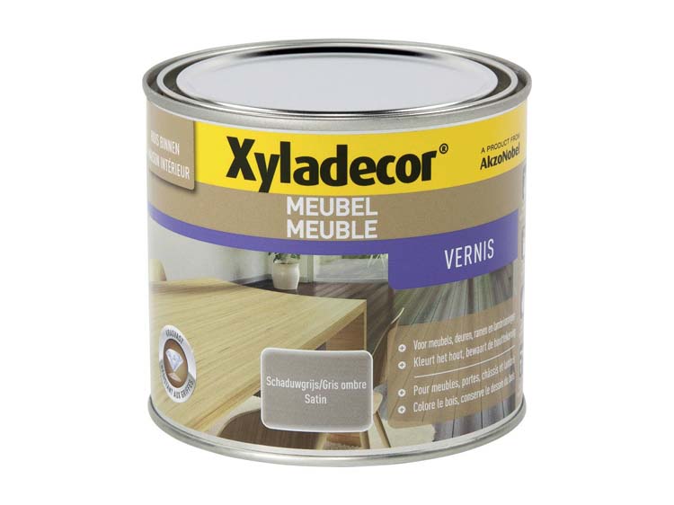 Xyladecor vernis meuble à séchage rapide satin 0,5l gris ombre