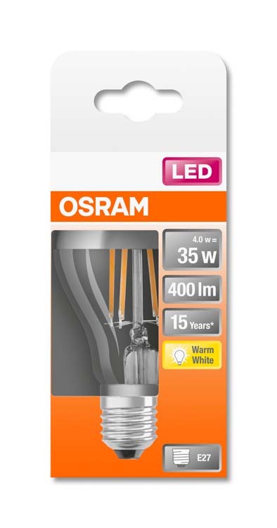 LED lamp retro kopspiegel classic 35 E27 4W warm wit filament