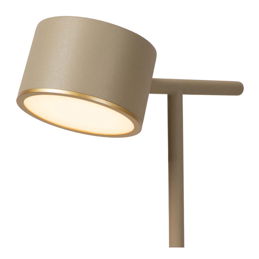 Lucide GIAN - Lampe de table - LED Dim. - 1x9W 2700K - Taupe