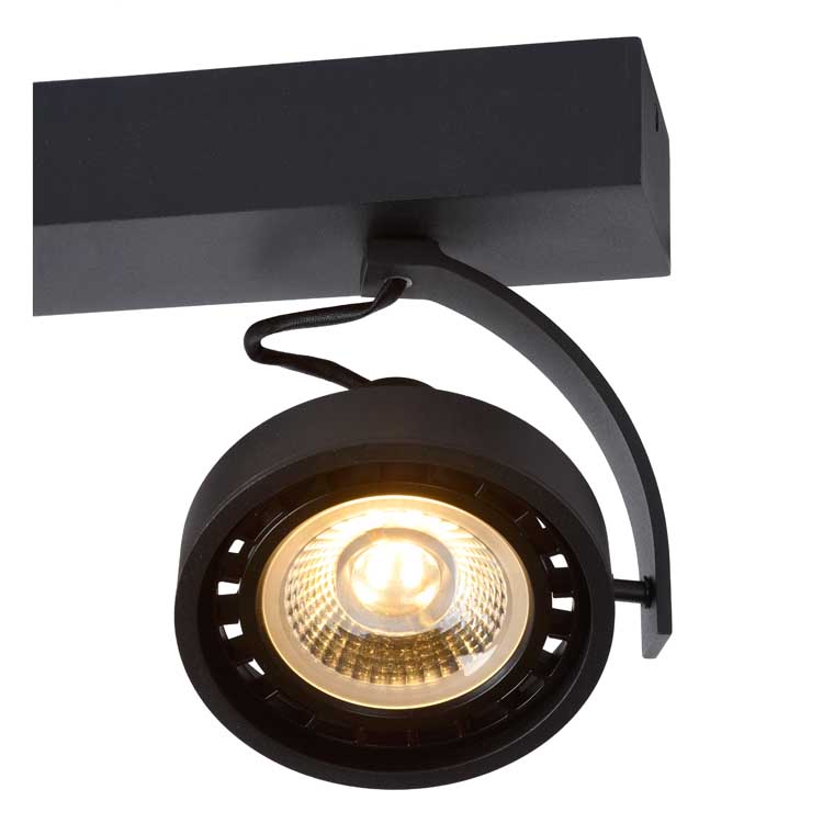 Lucide DORIAN - Plafondspot - LED Dim to warm - GU10 - 3x12W 3000K/2200K - Zwart