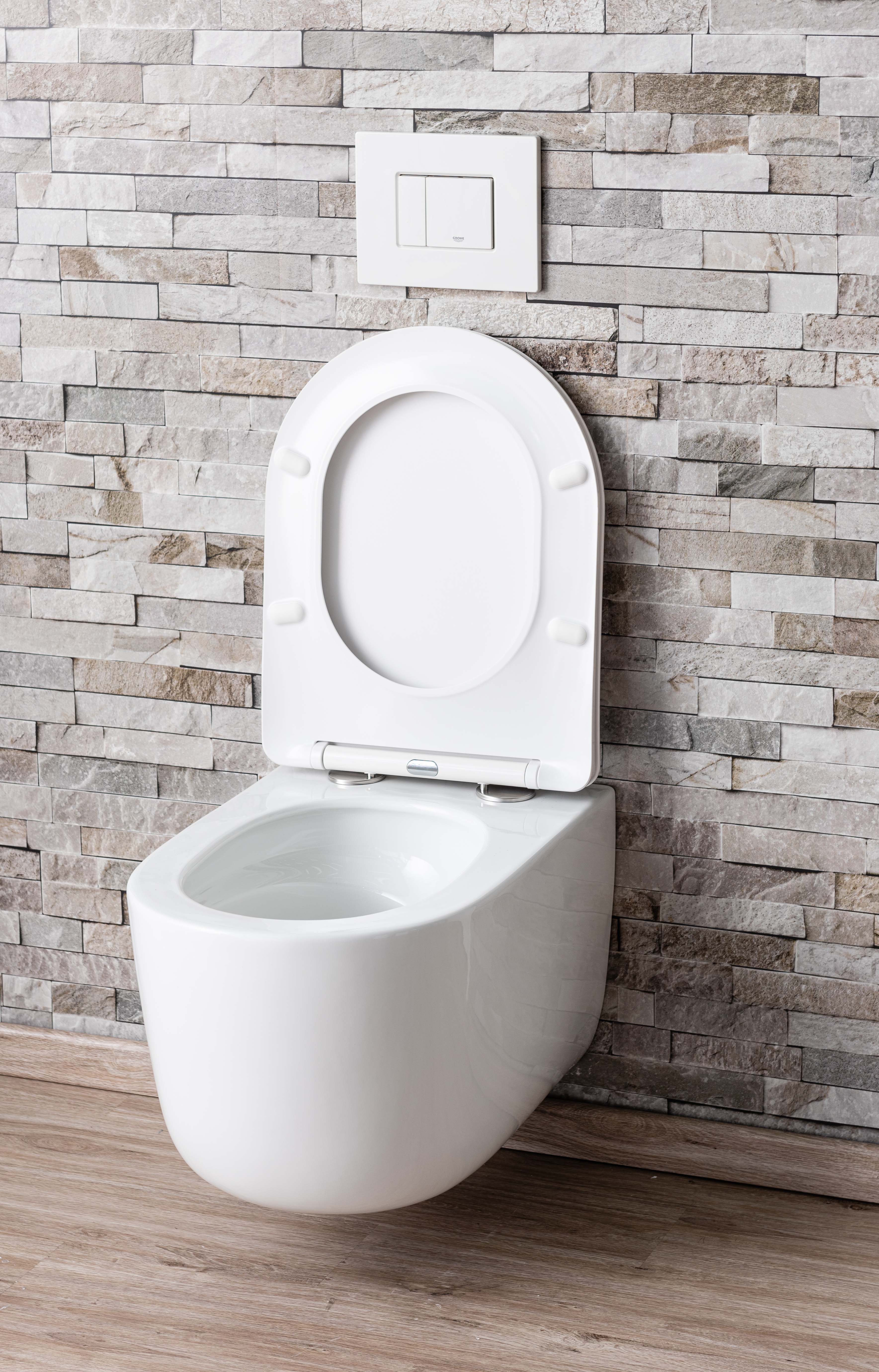 Toilette suspendu Gomez vortex flush sans rebord blanc siège de wc