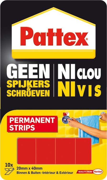 Strips permanents Ni clou ni vis Pattex 12 pièces