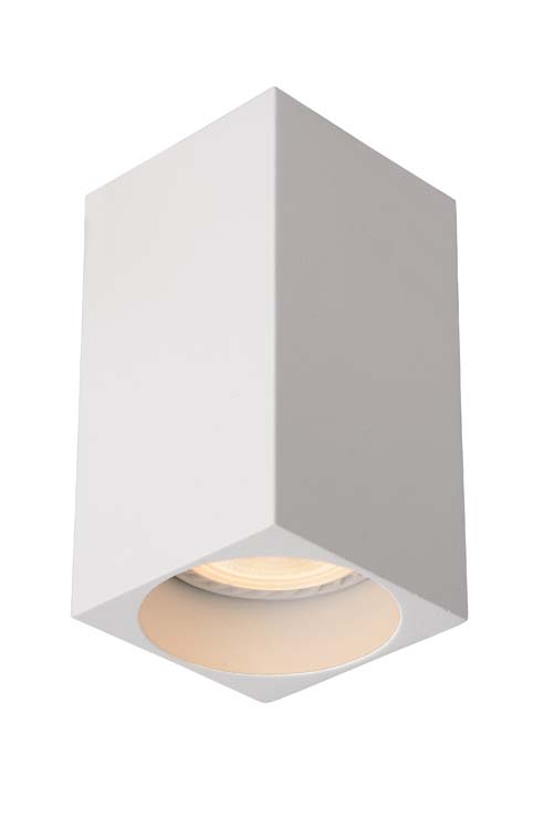Plafondspot enkel vierkant - LED - Dim to warm - GU10 - 5W 3000K/2200K - Wit