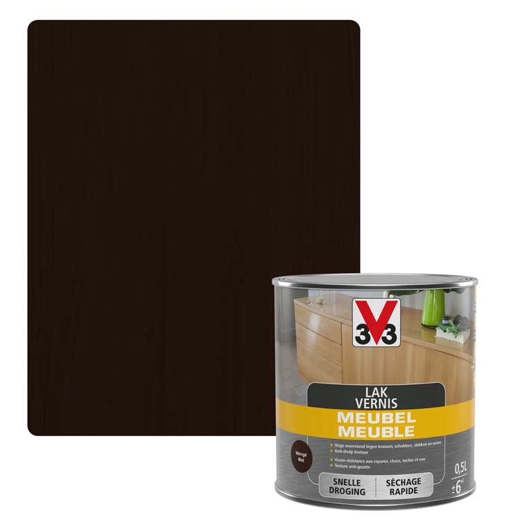 V33 vernis meuble déco wengé mat 0,5l