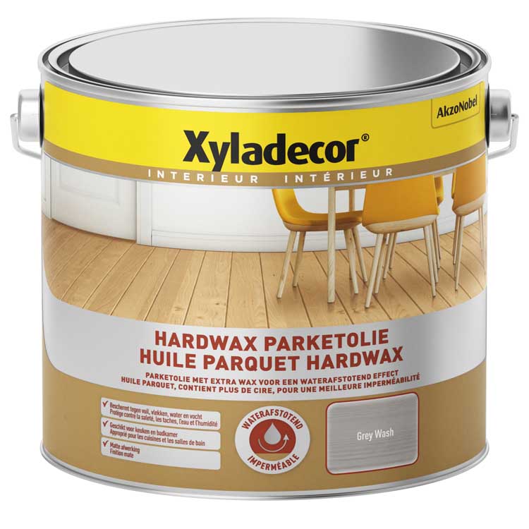 Xyladecor hardwax parquet huile mat 2,5L délavé gris