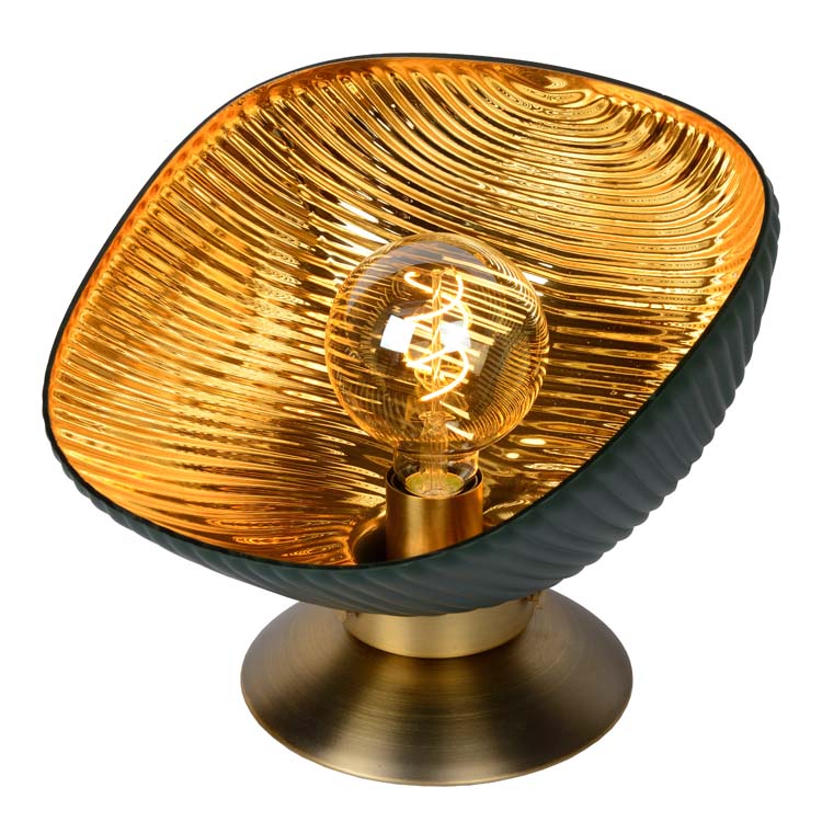 Tafellamp groen/goud h26cm excl lamp LED mogelijk