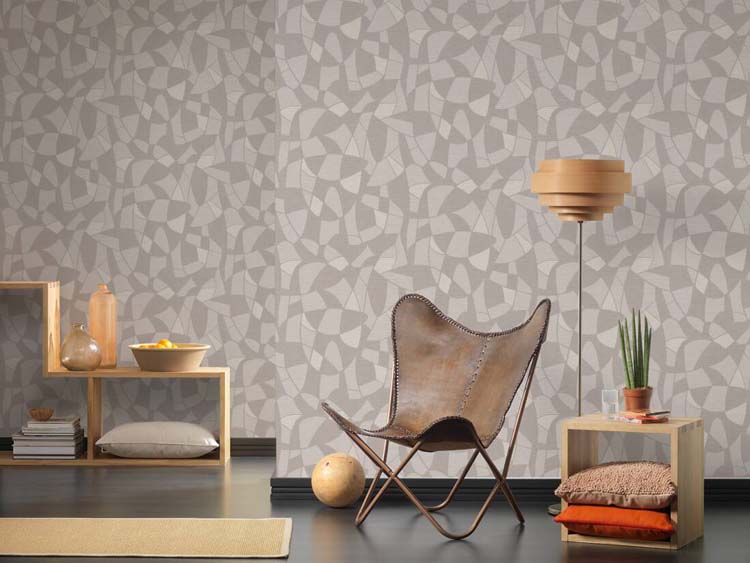 Vinyl op vlies behang 0.53x10m patch beige