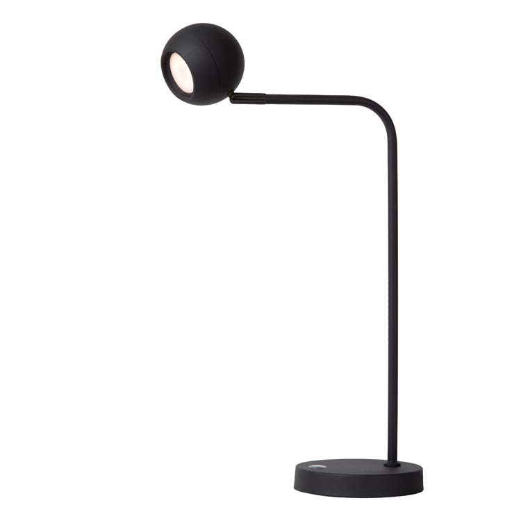 Lucide COMET - Lampadaire / lampe de lecture Rechargeable - Batterie - LED Dim. - 1x3W 2700K - 3 StepDim - Noir