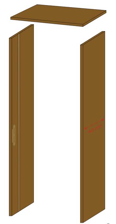 Doorgang MDF 40cm zonder deurlijsten te verven 201.5cm