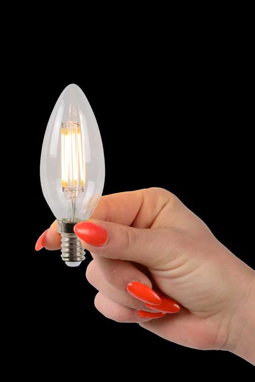 Lucide LED BULB - Filament lamp - Ø 3,5 cm - LED Dimb. - E14 - 1x4W 2700K - Transparant