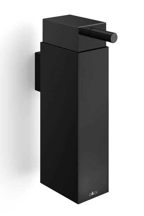 Zack zeepdispenser Linea zwart mat wandmontage 4x6 cm H16.7 cm 190 ml